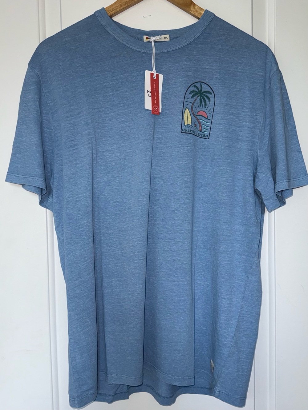 Marine Layer NWT Relaxed Hemp Graphic Tee in "Endless Sky"